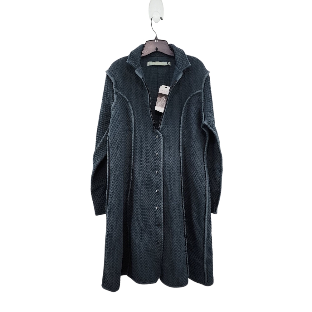 Cynthia Ashby Women's Long Sleeve Quilted Panel Heavyweight Midi Coat- S